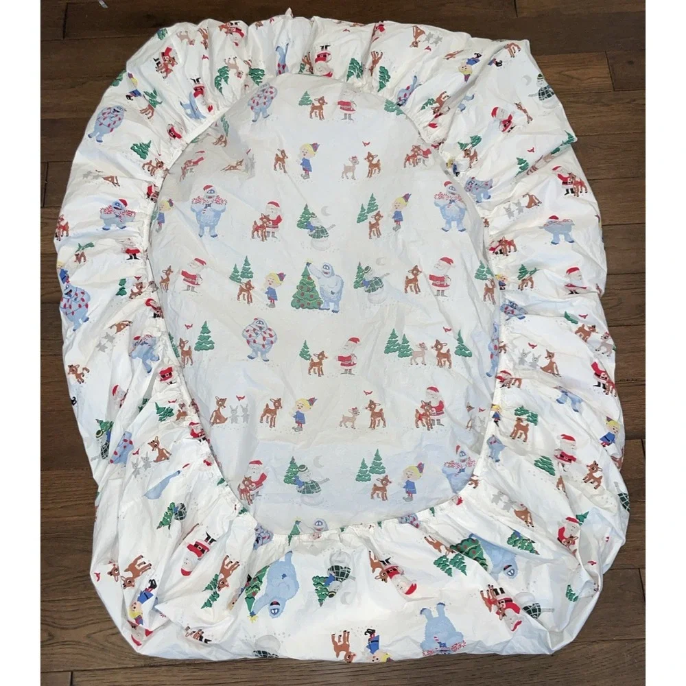 Pottery Barn Kids GID Rudolph The Red Nose Reindeer Full Fitted Sheet Only